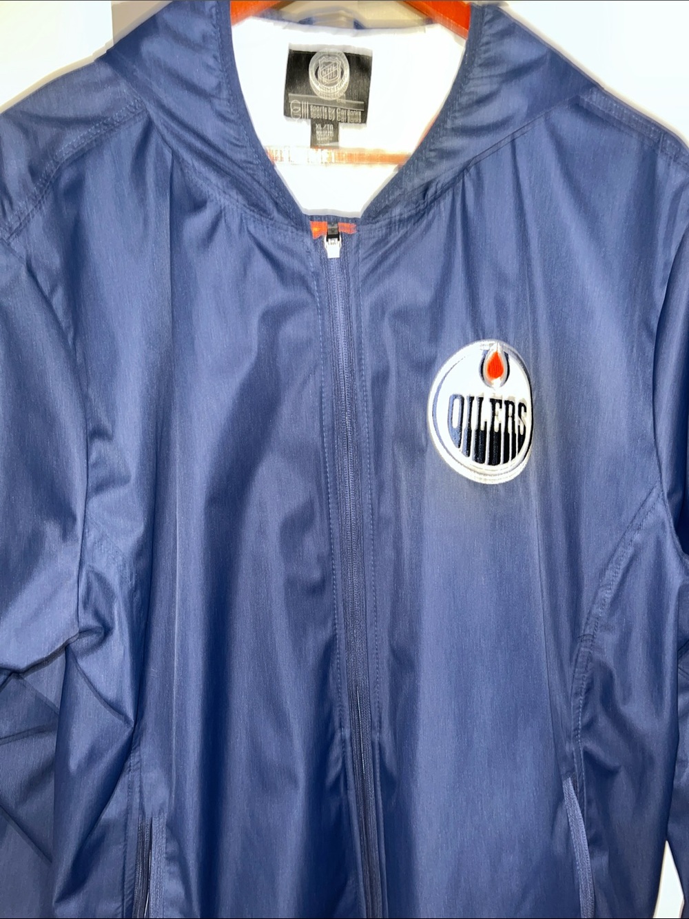 Edmonton Oilers Navy Windbreaker Jacket by G-III like new.